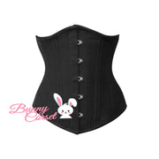 Waist Training Corset, Black Cotton Corset, Underbust Corset