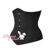 Waist Training Corset, Black Cotton Corset, Underbust Corset