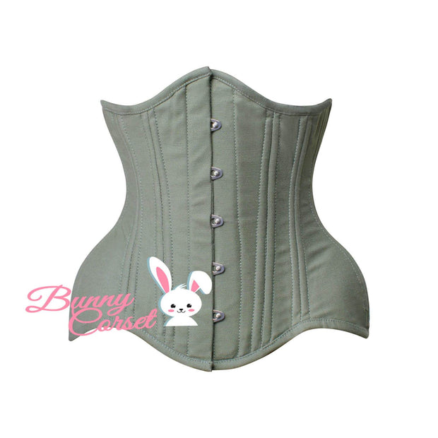 Waist Trainer Corset, Cotton Curvy Corset, Olive Corset