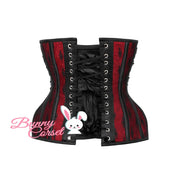 Embroidered Corset, Red Corset, Underbust Corset