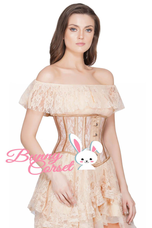 Tessie Mesh With Lace Overlay Corset