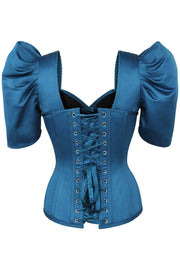 Thalia Bespoke Blue Satin Corset