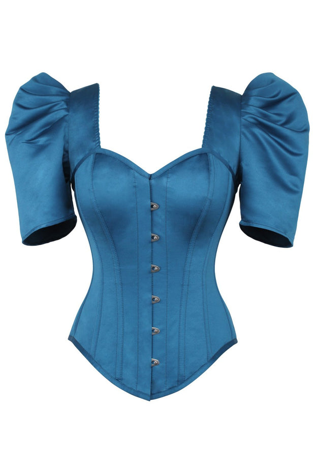 Thalia Bespoke Blue Satin Corset