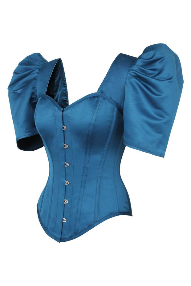 Thalia Bespoke Blue Satin Corset