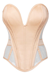 Vada Satin With Mesh Corset Top