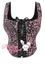 Leanna Leopard Mesh Corset Top