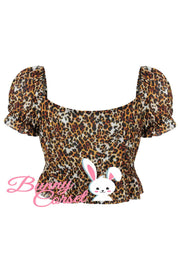 NBS - Agatha Leopard Print Mesh Top