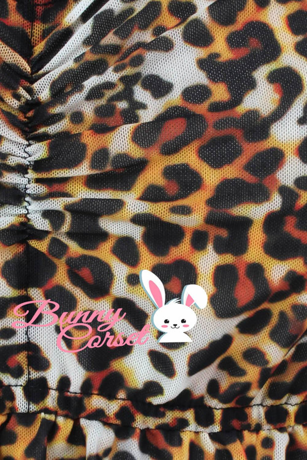 NBS - Agatha Leopard Print Mesh Top