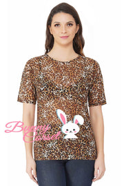 Faina Leopard Print Mesh Top