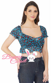 Cathenna Leopard Print Mesh Top