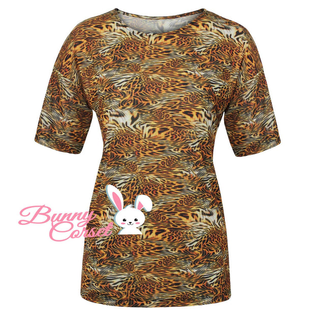 Bastina Tiger Print Mesh Top