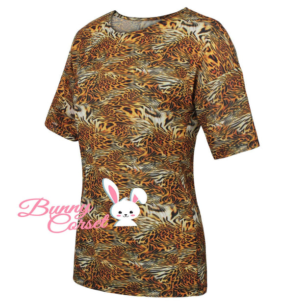 Bastina Tiger Print Mesh Top