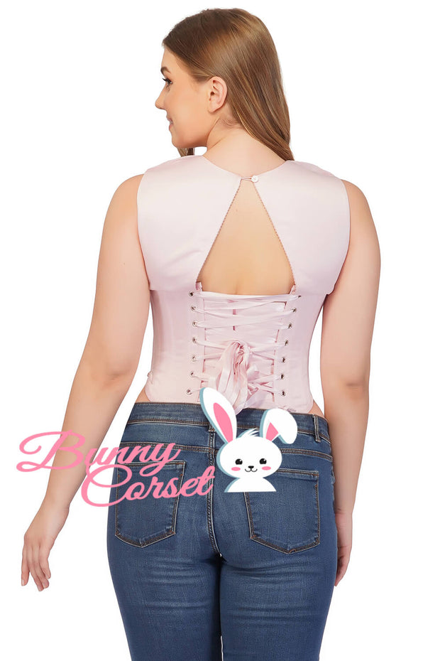 Melanie Satin with Mesh Zipper Corset