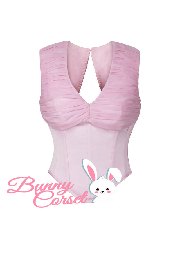 Melanie Satin with Mesh Zipper Corset