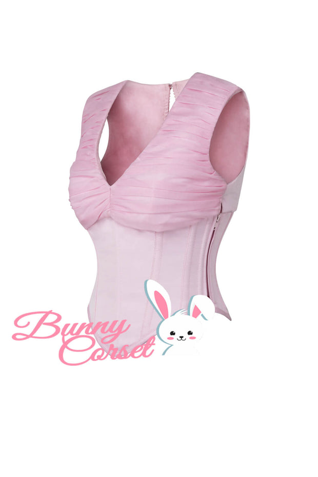 Melanie Satin with Mesh Zipper Corset