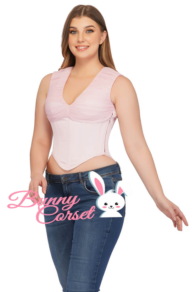 Melanie Satin with Mesh Zipper Corset