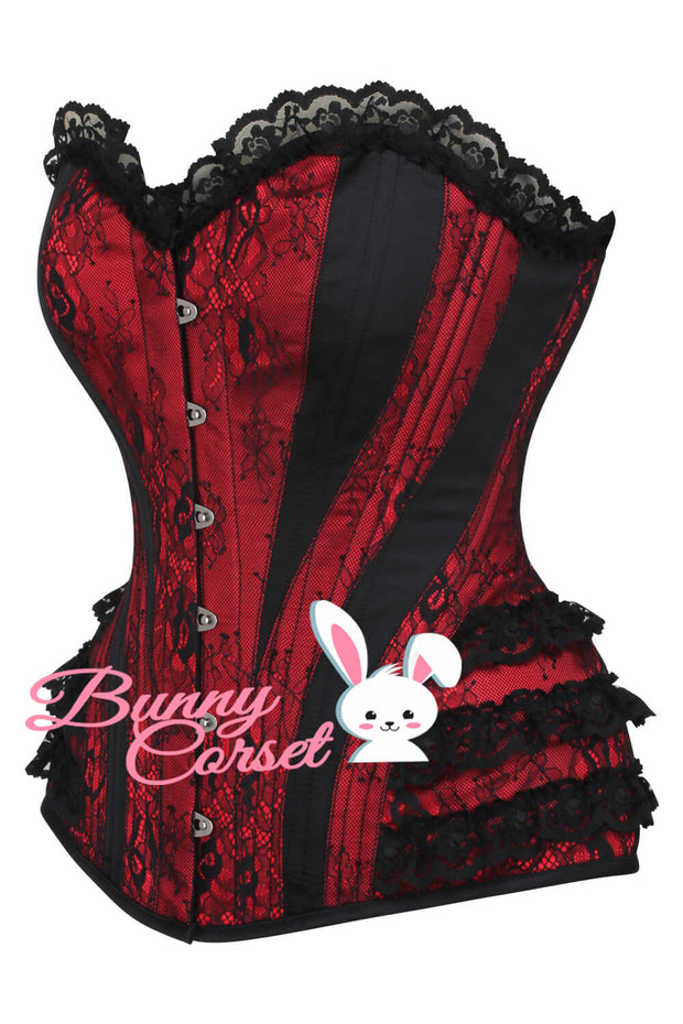 Risika Satin Lace Overlay Corset