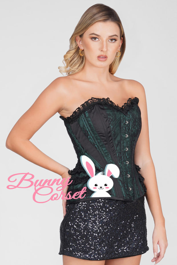 Risika Satin Lace Overlay Corset