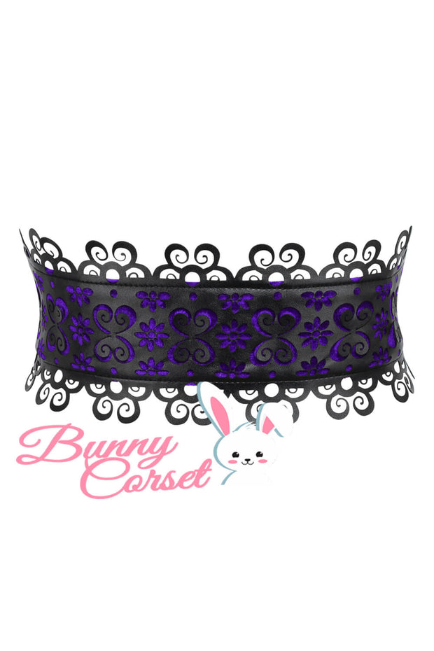 Jacelyn Purple Velvet Corset Belt