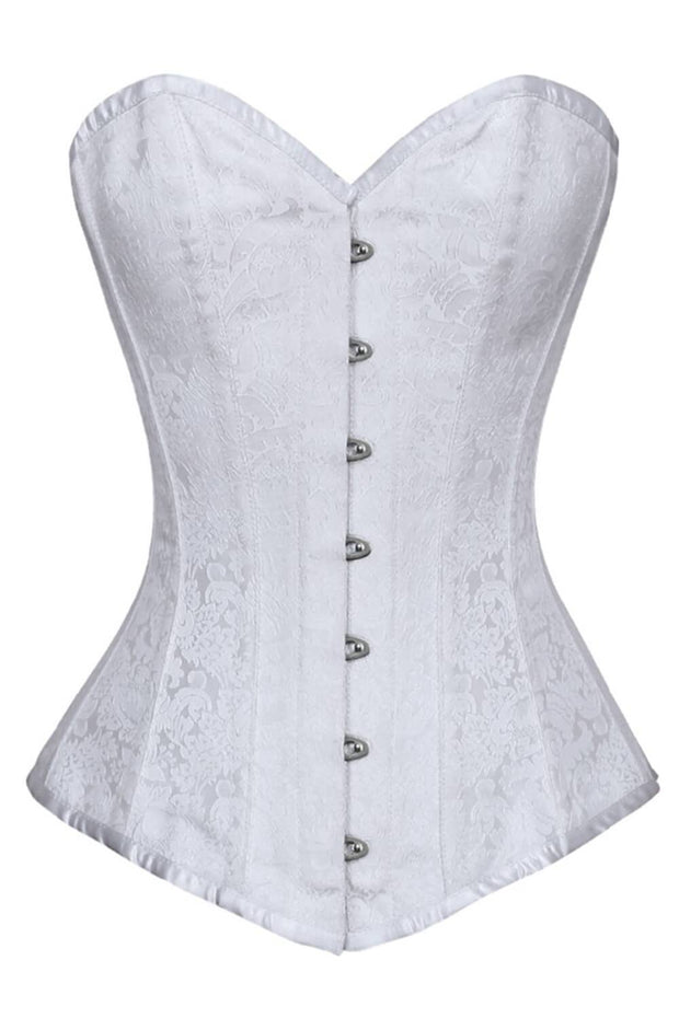 Ida Custom Made White Brocade Gothic Corset