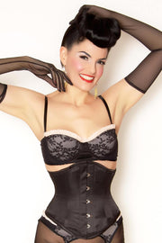 Tiana Custom Made Black Satin Underbust Waist Cincher