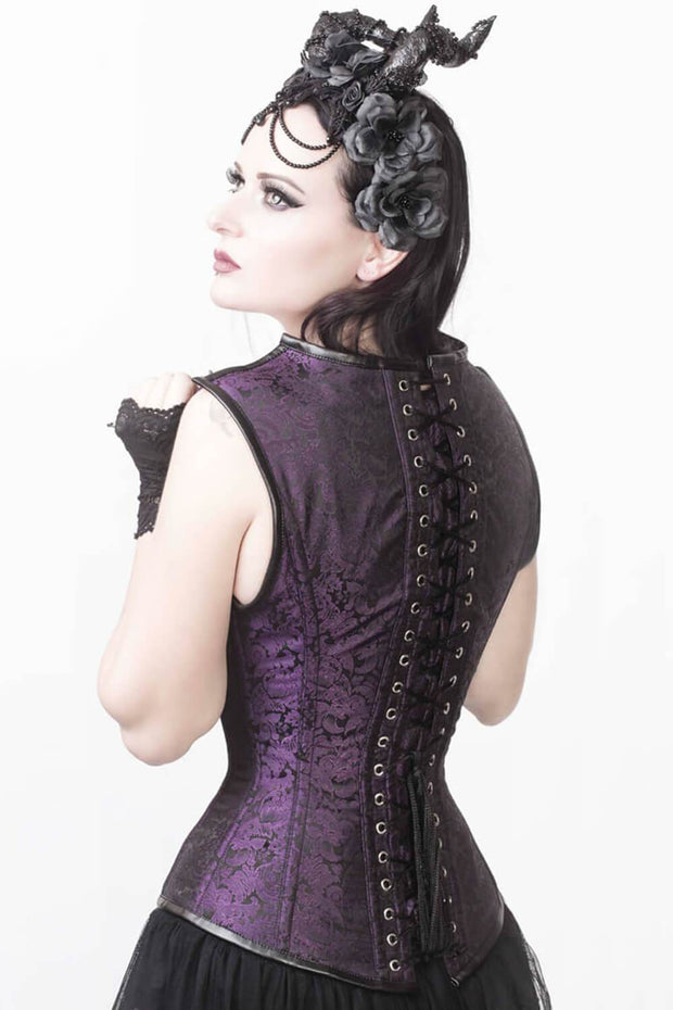 Eartha Brocade Gothic Overbust Corset with Shoulder Straps