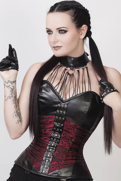 Earnest Gothic Overbust Corset with Neck Gear