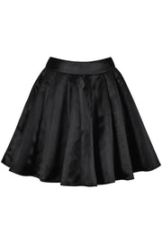 Danice Custom Made Black Pleated Flared Skirt