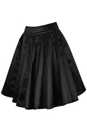 Danice Custom Made Black Pleated Flared Skirt