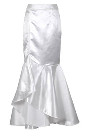 Elya Custom Made White Long Skirt with Ruffle