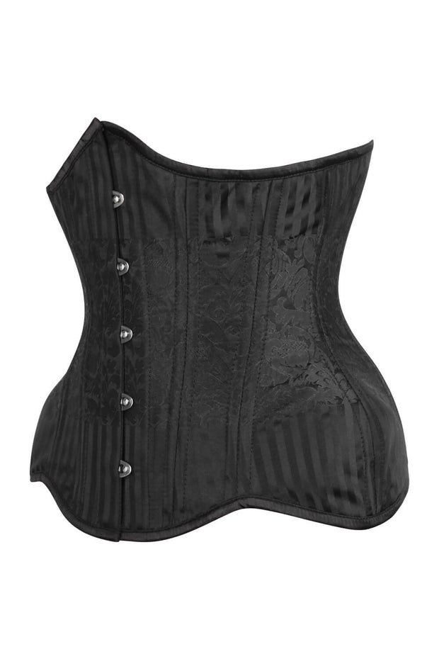 Black Brocade Curvy Waist Trainer Corset