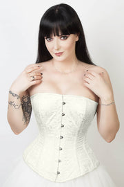 Edwardian Custom Made Ivory Brocade Overbust Corset (ELC-401)