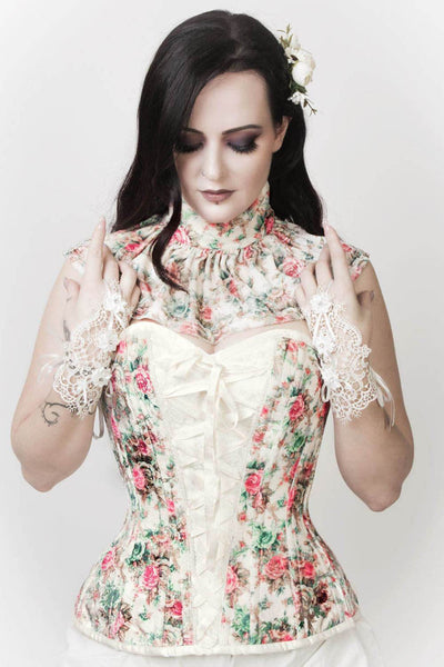 Corliss Victorian Inspired Velvet Overbust Corset with Choker
