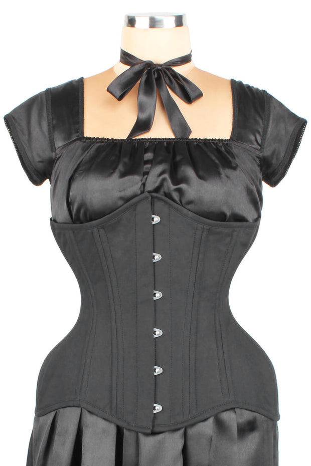 Black Cotton Waist Training Corset (ELC-102)