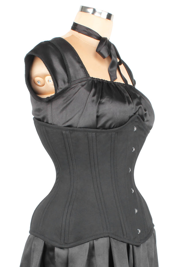 Black Cotton Custom Made Waist Training Corset (ELC-102)