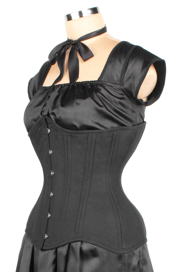 Black Cotton Waist Training Corset (ELC-102)