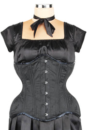 Black Brocade Waist Training Corset (ELC-102)