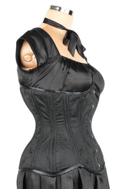 Black Brocade Waist Training Corset (ELC-102)