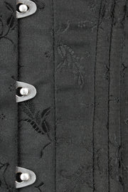 Black Brocade Waist Training Corset (ELC-102)