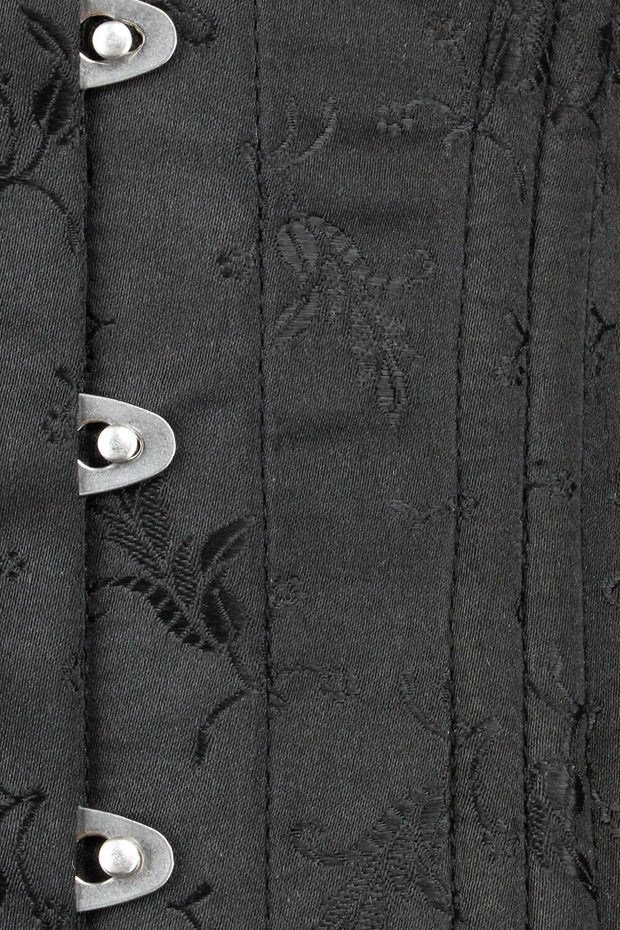 Black Brocade Waist Training Corset (ELC-102)