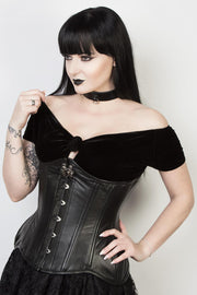 Black Leather Custom Made Waist Training Corset (ELC-102)