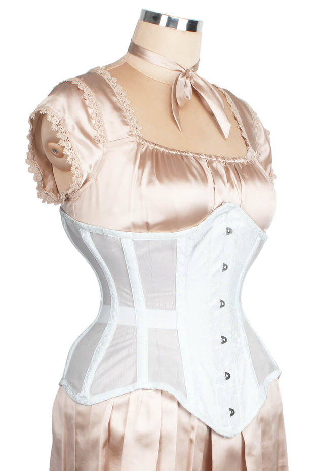 Mesh with Floral Brocade Underbust Corset (ELC-501)
