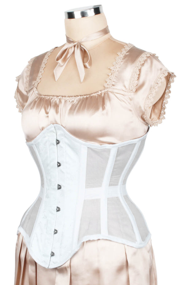 Mesh with Floral Brocade Underbust Corset (ELC-501)