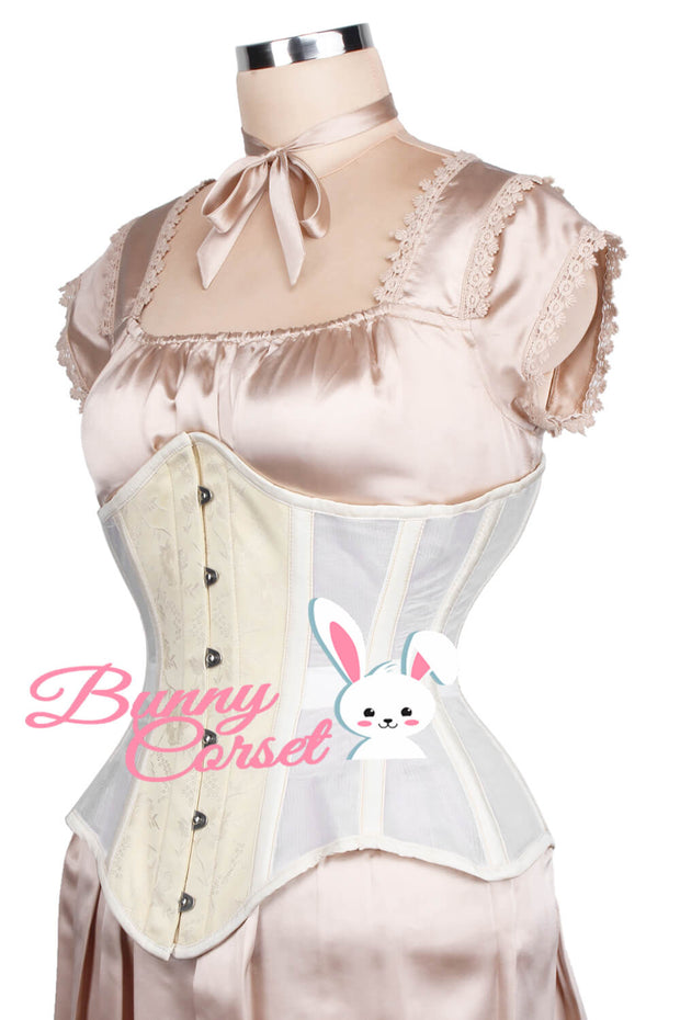 Mesh with Floral Brocade Underbust Corset (ELC-501)