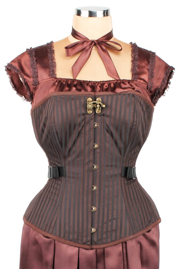 Brocade Steampunk Fan Lacing Corset (ELC-401)