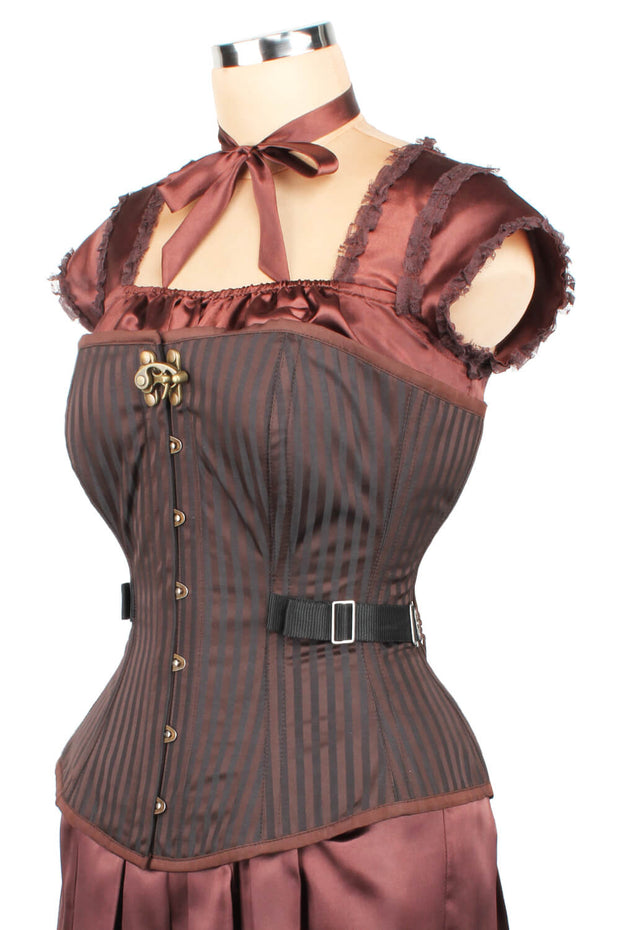 Brocade Steampunk Fan Lacing Corset (ELC-401)
