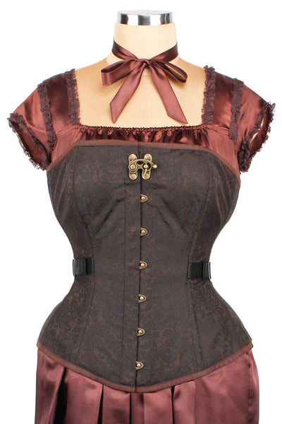 Steampunk Brocade Fan Lacing Corset (ELC-401)