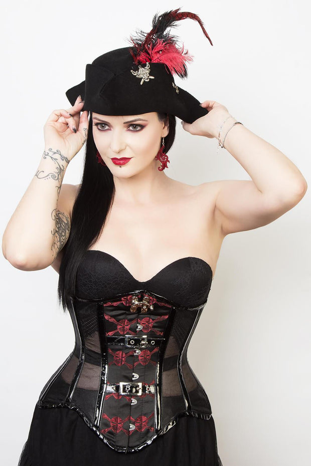 SOLD OUT  - Mesh with Skull Brocade Custom Made Gothic Corset (ELC-501)