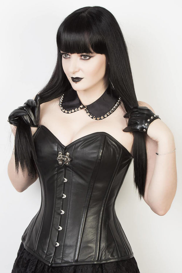 Waist Reducing Custom Made Leather Overbust Corset (ELC-301)