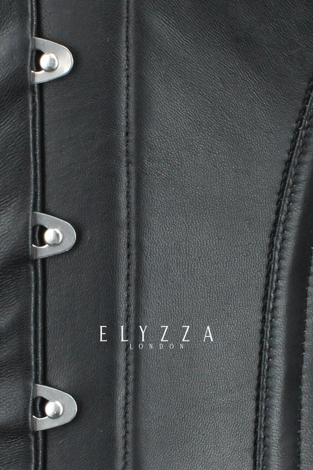 Waist Reducing Custom Made Leather Overbust Corset (ELC-301)